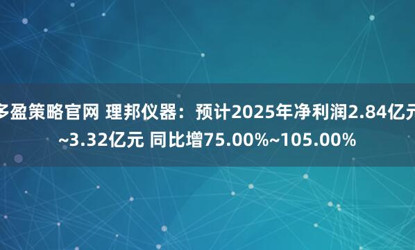 多盈策略官网 理邦仪器：预计2025年净利润2.84亿元~3.32亿元 同比增75.00%~105.00%